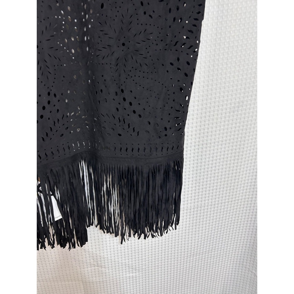 NWT Western Montana Co Women's size L Suede Fringe Vest Cowgirl Cutout v - Picture 14 of 16